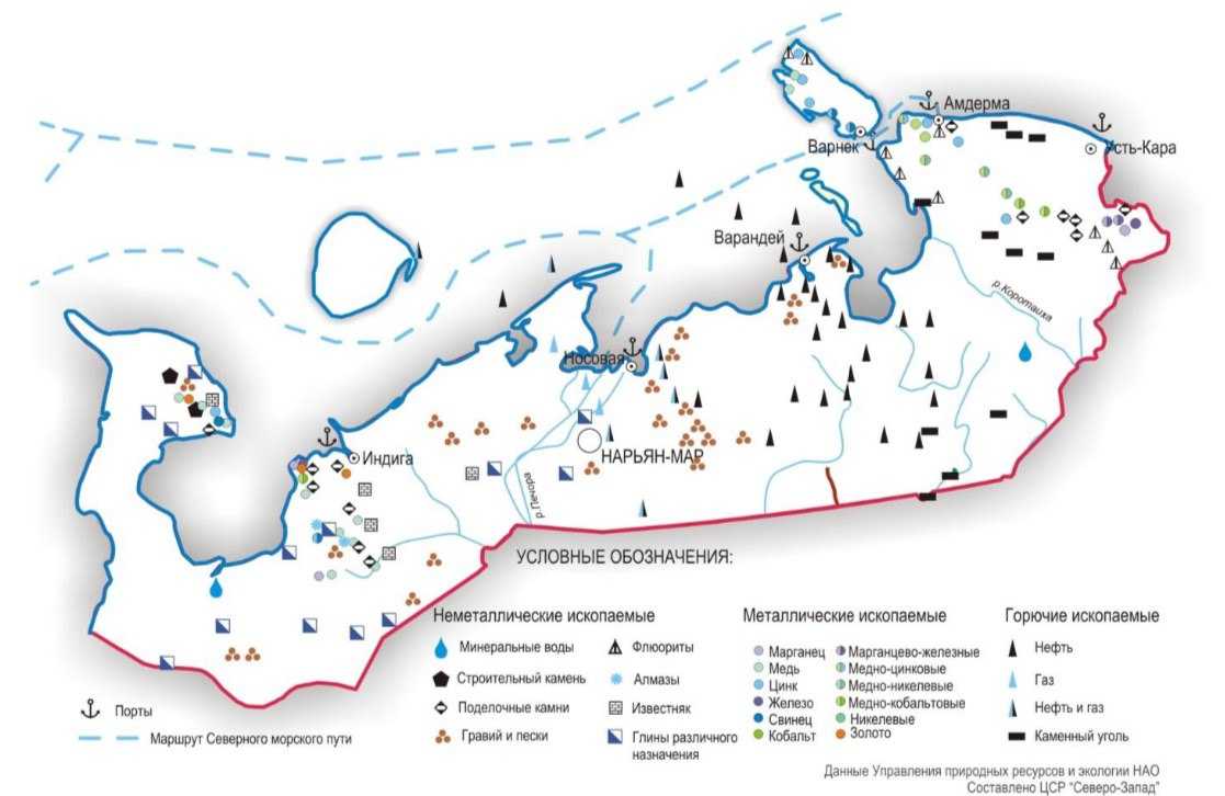 Карта архангельской области с полезными ископаемыми