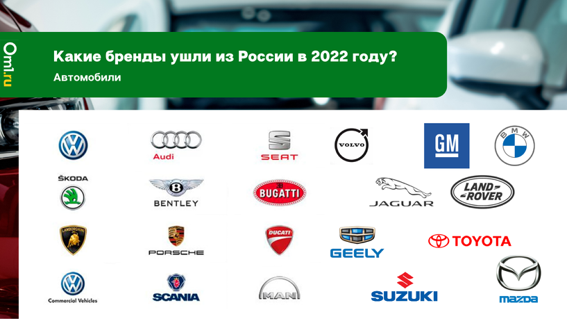 Какие марки авто уйдут из россии в 2022: производители машин