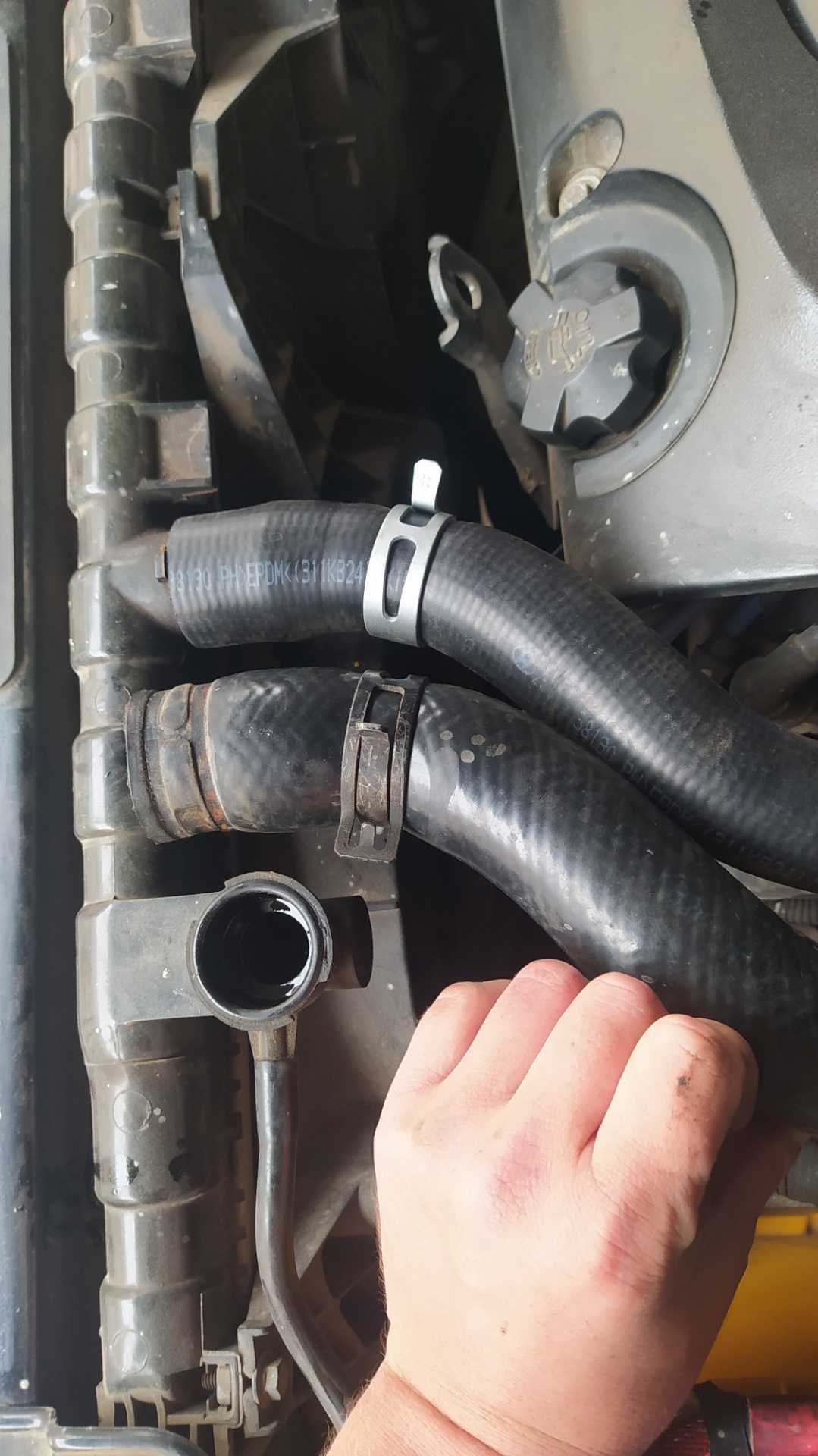 Сжимается нижний патрубок радиатора - автотоп
