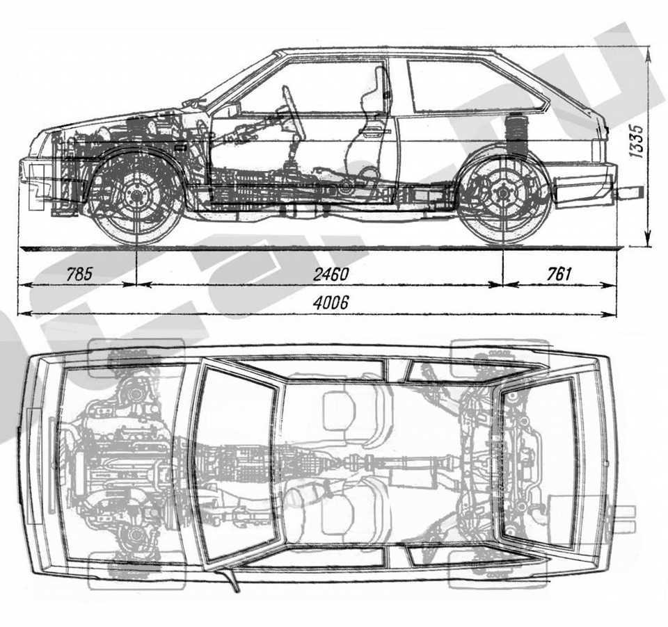 Чертеж машины ваз 2109