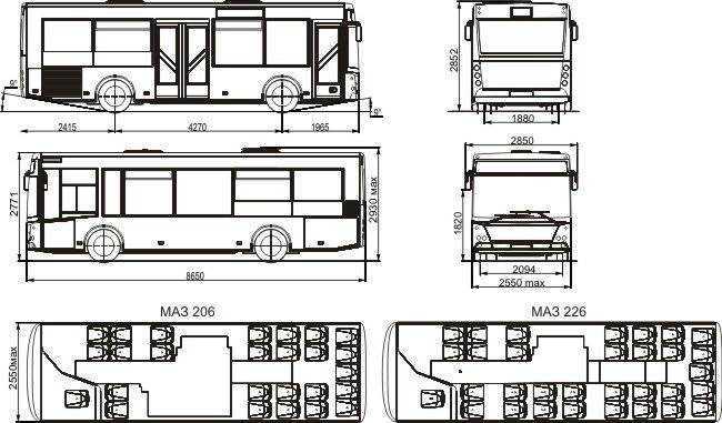 Топ-9 автобусов модельного ряда маз и их технические характеристики