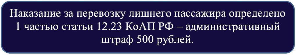 Штрафы за нарушения перевозки пассажиров 2023 в ситуациях